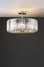 Laura Ashley Fernhurst 4 Luci Semi Flush Cristallo e Cromo Lucido