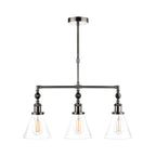 Laura Ashley Isaac Lampadario a Barra a 3 Luci Nichel Satinato