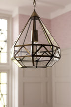 Lampadario a lanterna Laura Ashley Zaria in ottone antico