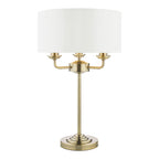 Lampada da Tavolo Laura Ashley Sorrento Ottone Antico con Paralume Avorio