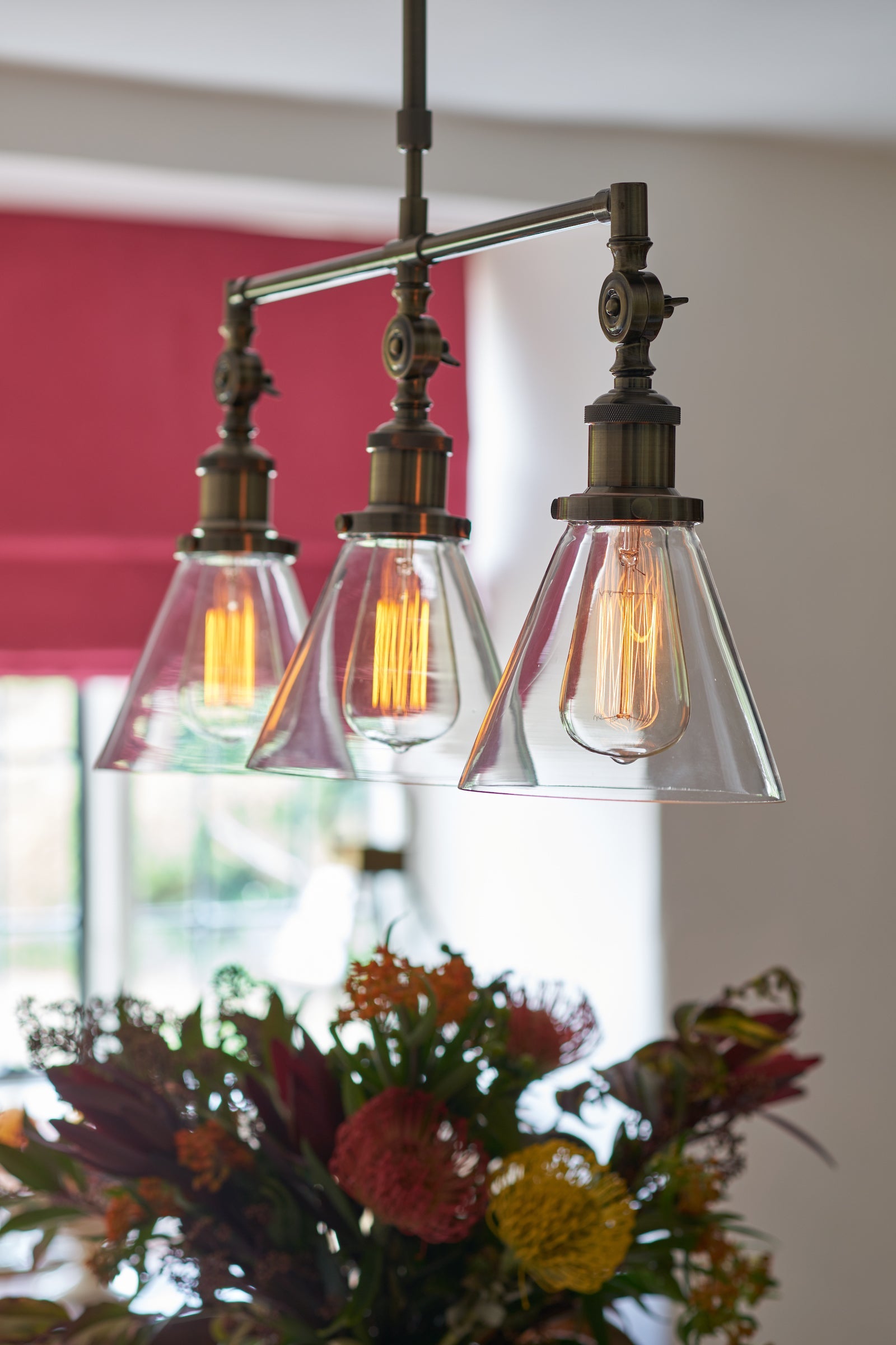 Laura Ashley Isaac 3 Light Bar Pendant Ottone Antico