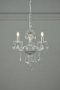 Laura Ashley Harriet Lampadario a 3 Luci in Cristallo e Cromo Lucido