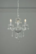 Laura Ashley Harriet Lampadario a 3 Luci in Cristallo e Cromo Lucido