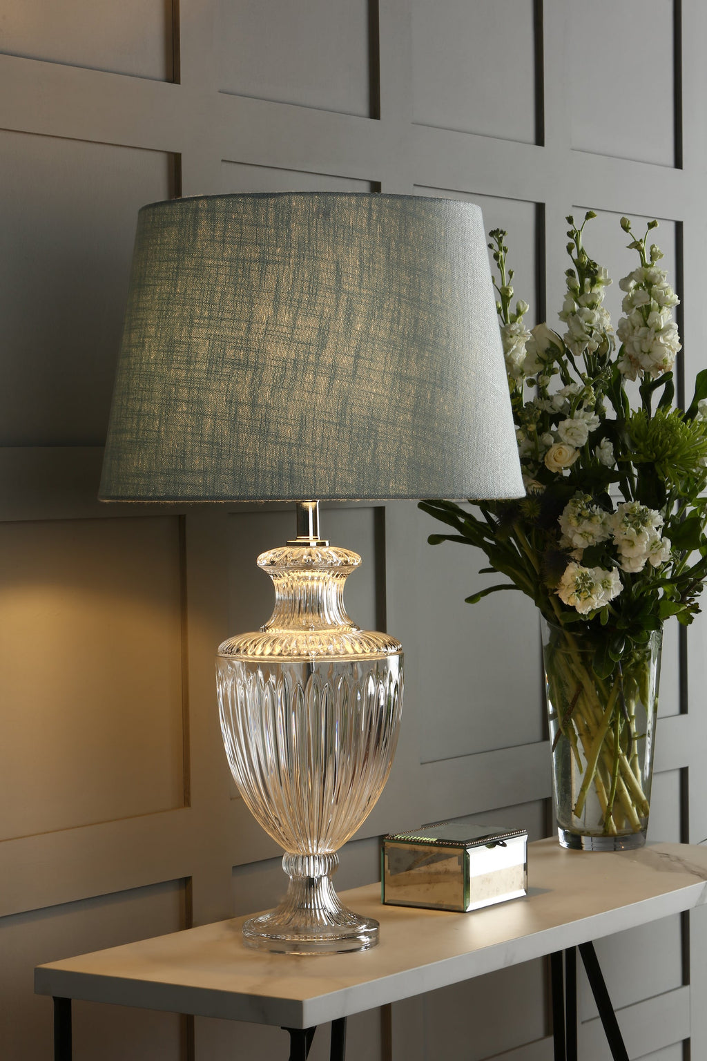 Base Lampada da Tavolo Grande in Cristallo Tagliato Laura Ashley Meredith