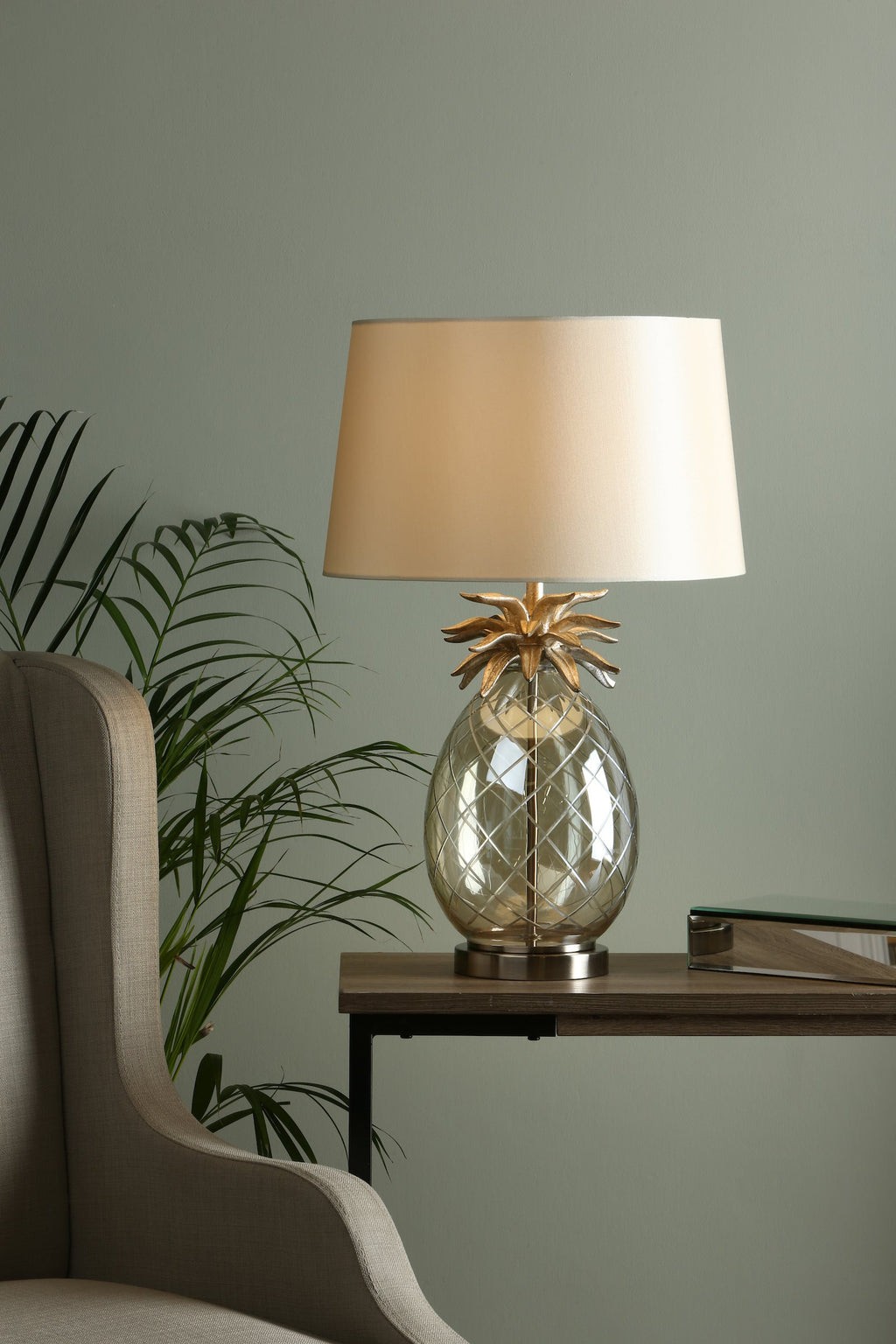 Lampada da tavolo grande Laura Ashley Ananas Champagne