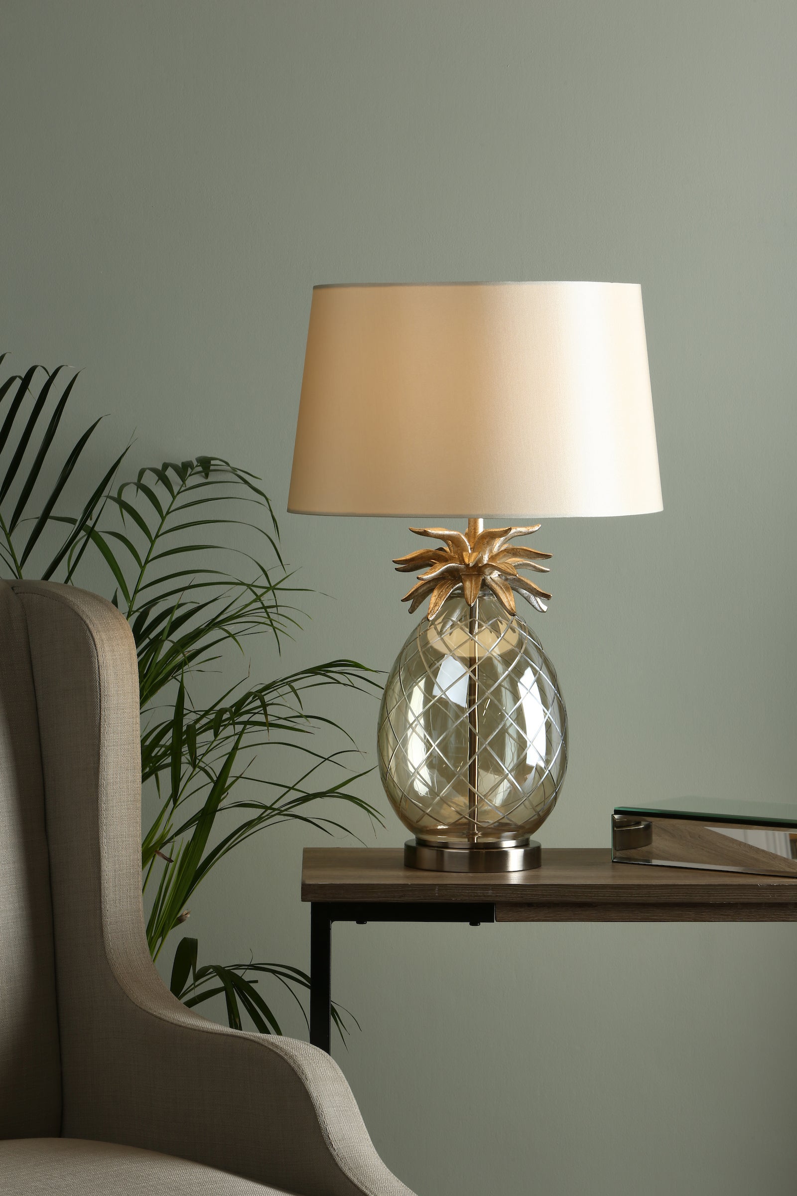 Lampada da tavolo grande Laura Ashley Ananas Champagne