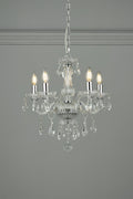Laura Ashley Harriet Lampadario a 5 Luci in Cristallo e Cromo Lucido