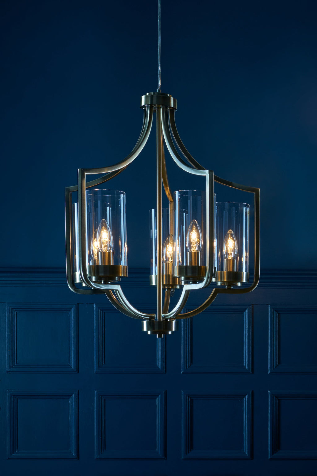 Lampadario a 5 luci in ottone antico Laura Ashley Joseph