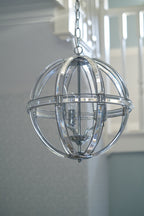 Laura Ashley Aidan Lampadario a Globo in Vetro e Cromo Lucido a 3 Luci