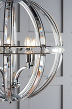 Laura Ashley Aidan Lampadario a Globo in Vetro e Cromo Lucido a 3 Luci