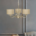 Lampadario a 3 luci Laura Ashley Mulroy Antler Champagne con Paralumi