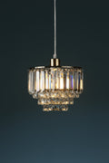 Laura Ashley Vienna Easy Fit Pendant Cristallo e Ottone Antico