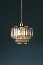 Laura Ashley Vienna Easy Fit Pendant Cristallo e Ottone Antico