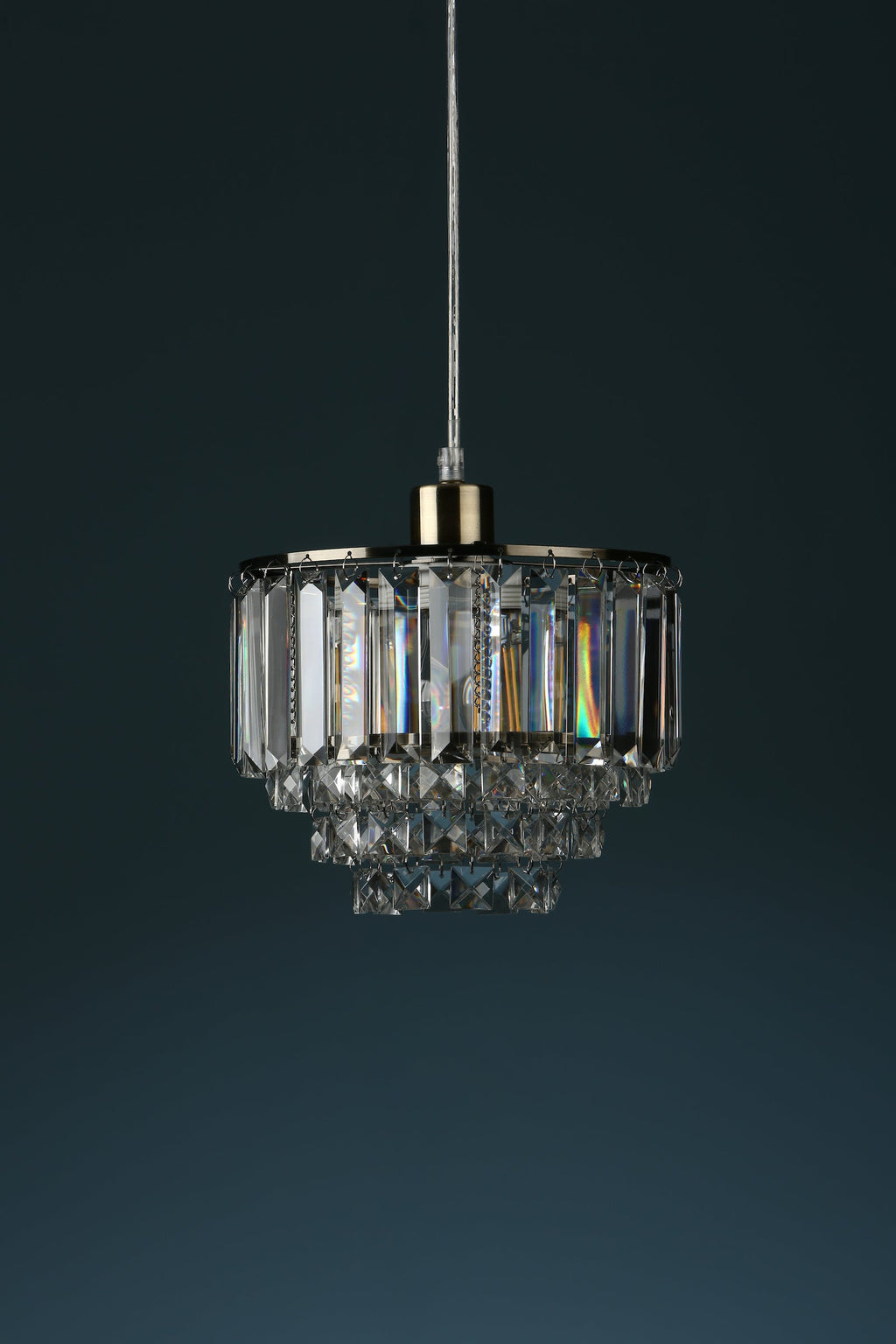 Laura Ashley Vienna Easy Fit Pendant Cristallo e Ottone Antico