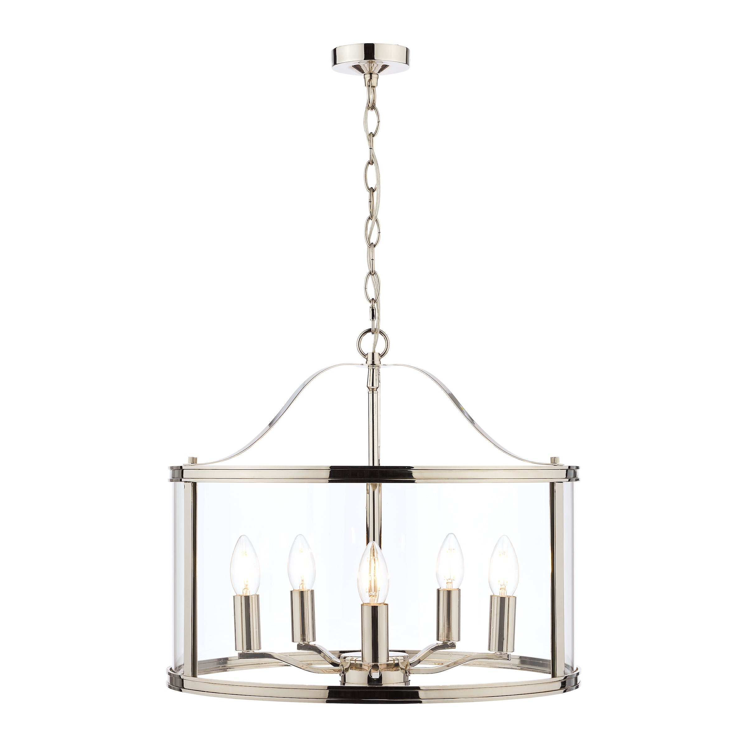 Laura Ashley Harrington 5 Luce Pendente Nichel Lucido