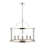 Laura Ashley Harrington 5 Luce Pendente Nichel Lucido