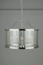 Laura Ashley Harrington 5 Luce Pendente Nichel Lucido