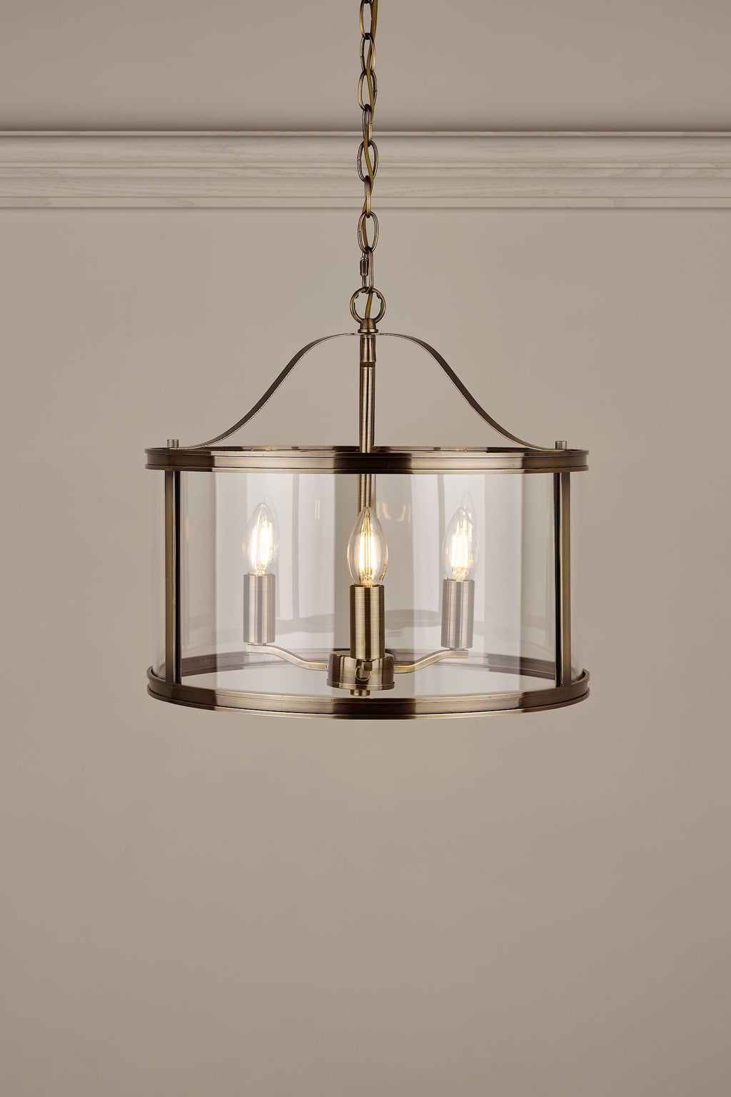 Laura Ashley Harrington Lampadario a 3 Luci Ottone Antico