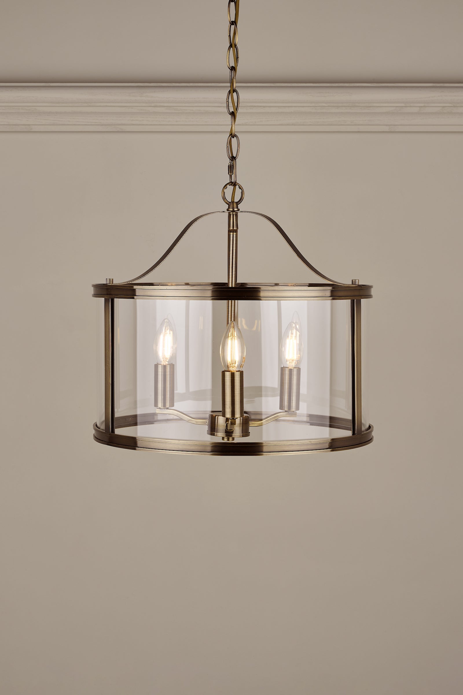 Laura Ashley Harrington Lampadario a 3 Luci Ottone Antico