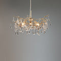 Laura Ashley Willow Lampadario a 3 Luci Champagne Satinato con Gocce di Cristallo