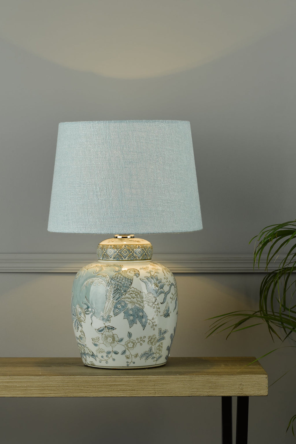 Lampada da Tavolo in Ceramica Laura Ashley Elizabeth con Base a Stampa di Uccelli