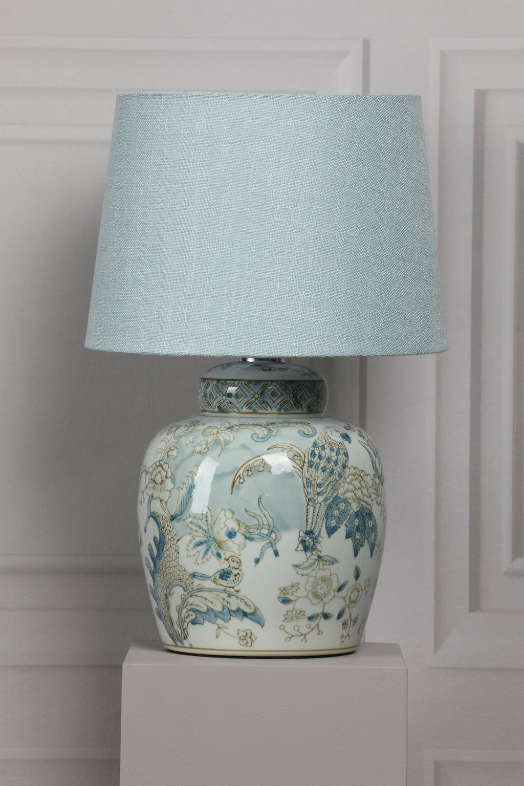 Lampada da Tavolo in Ceramica Laura Ashley Elizabeth con Base a Stampa di Uccelli