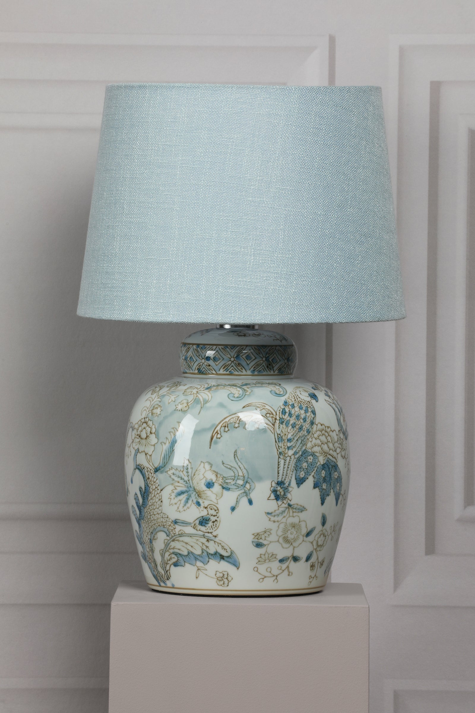 Lampada da Tavolo in Ceramica Laura Ashley Elizabeth con Base a Stampa di Uccelli