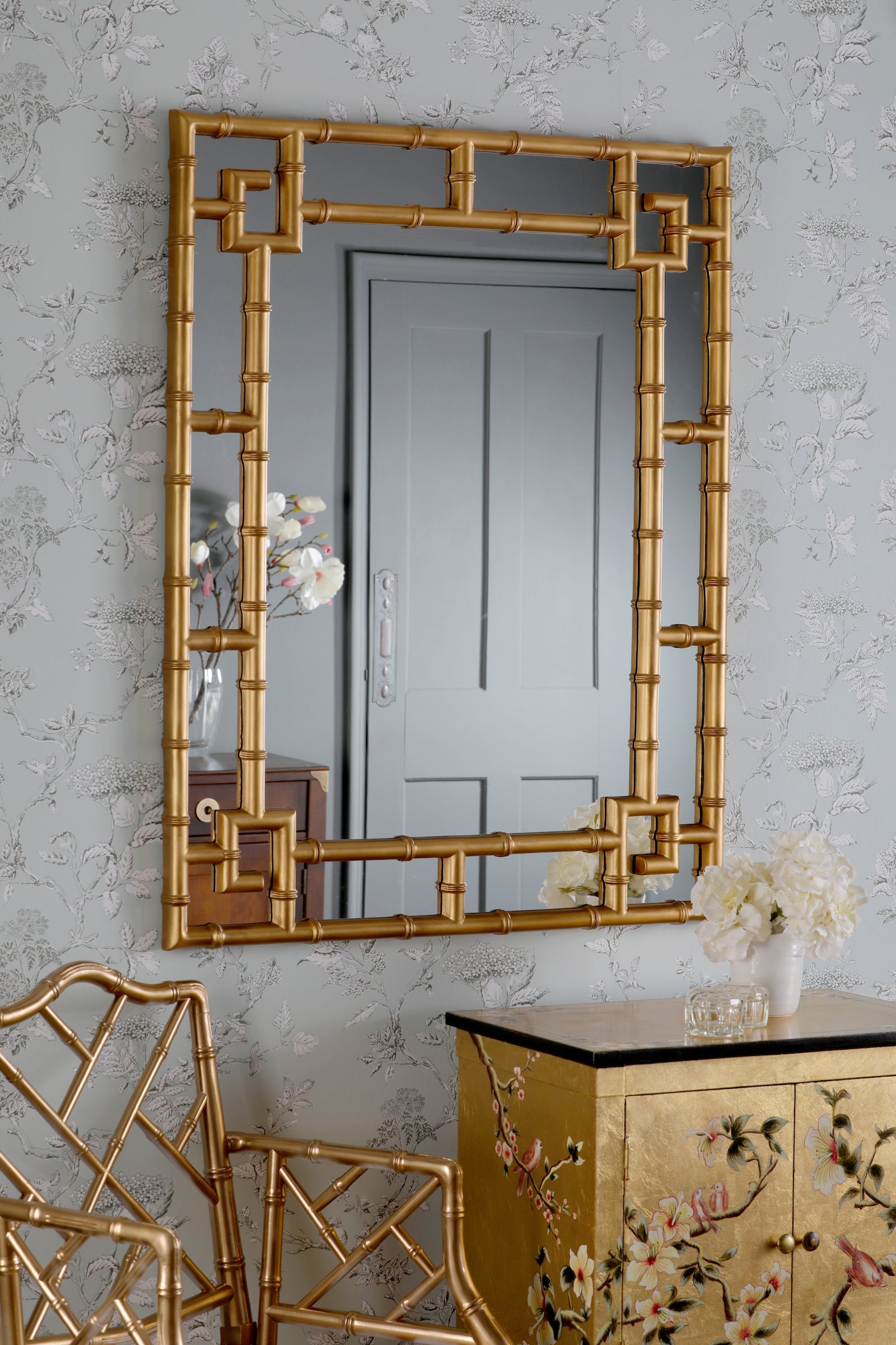 Specchio rettangolare effetto bambù Laura Ashley Shawford