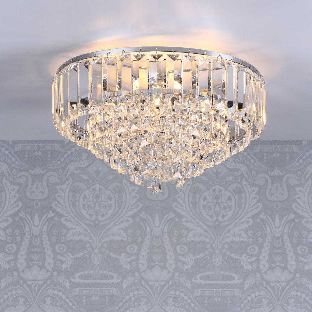 Laura Ashley Vienna 3 Luci Flush Cristallo e Cromo Lucido