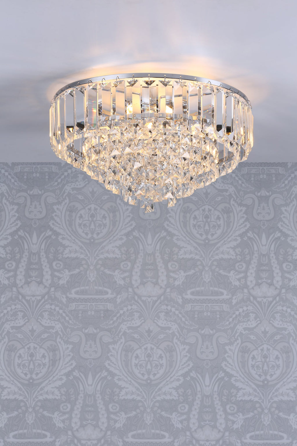 Laura Ashley Vienna 3 Luci Flush Cristallo e Cromo Lucido