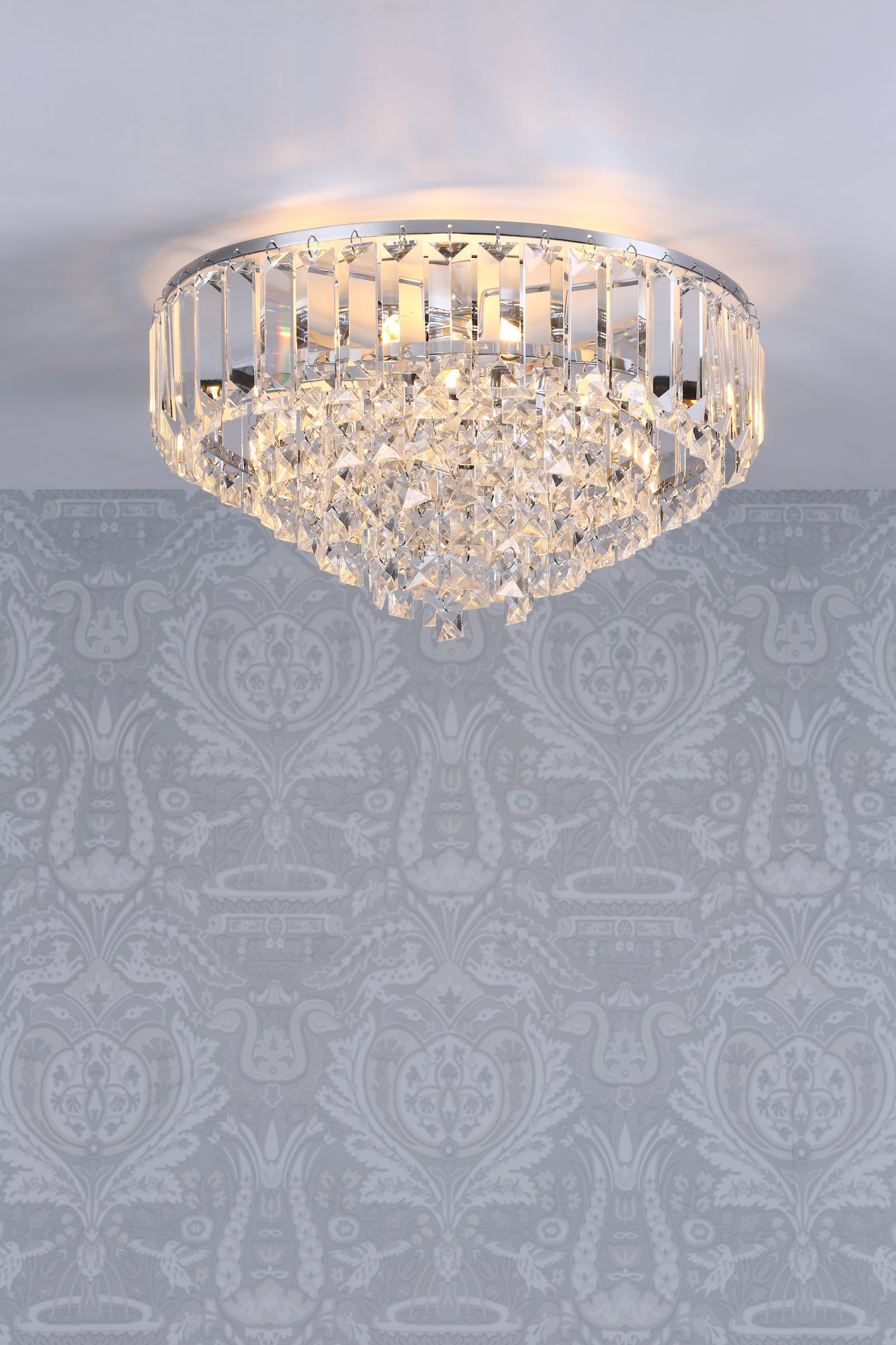 Laura Ashley Vienna 3 Luci Flush Cristallo e Cromo Lucido