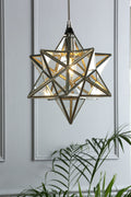 Laura Ashley Pendant Star in Vetro Lucido Argento Piccolo