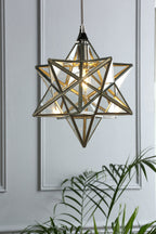 Laura Ashley Pendant Star in Vetro Lucido Argento Piccolo