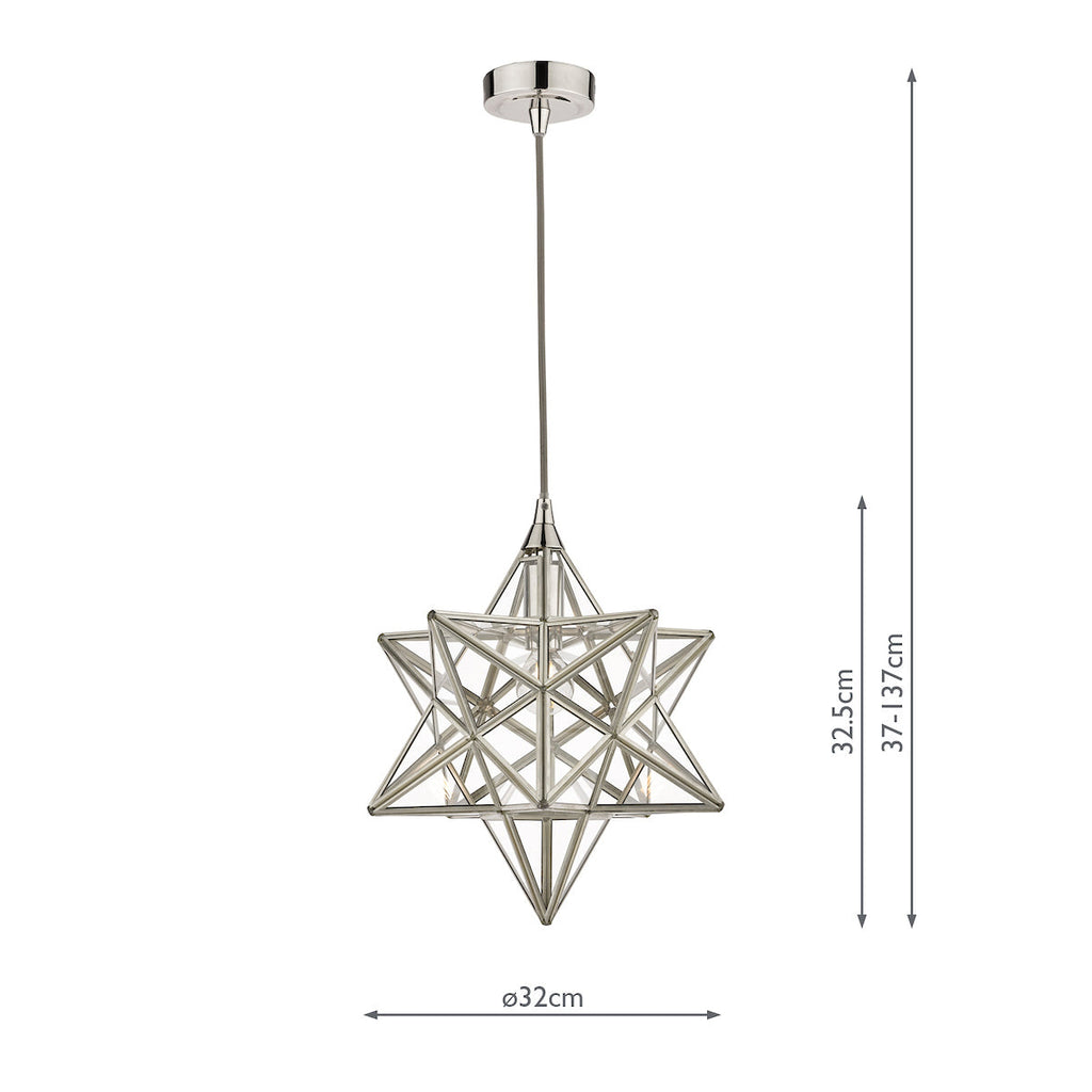 Laura Ashley Pendant Star in Vetro Lucido Argento Piccolo
