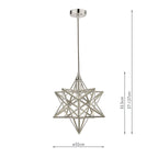Laura Ashley Pendant Star in Vetro Lucido Argento Piccolo