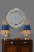 Specchio Rotondo Medio Laura Ashley Clemence Foglia d'Oro 80cm