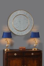 Specchio Rotondo Medio Laura Ashley Clemence Foglia d'Oro 80cm