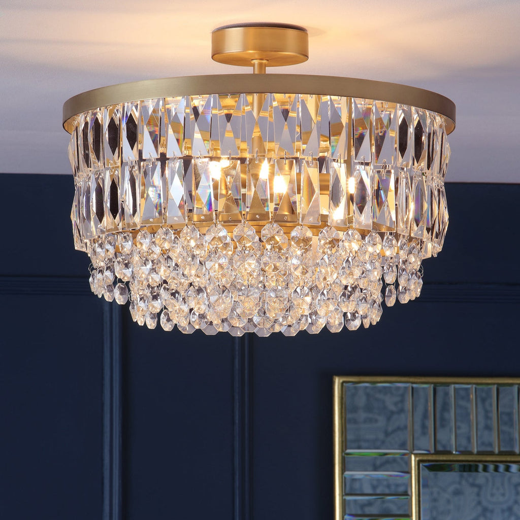 Laura Ashley Rhosill 3 Luci Semi Flush Ottone Anticato Opaco