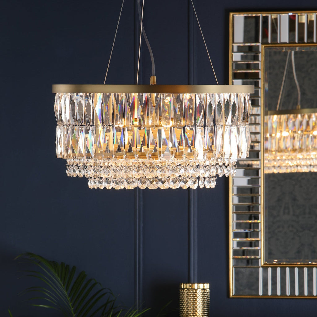 Laura Ashley Rhosill 4 Luci Grande Lampadario Ottone Antico Opaco