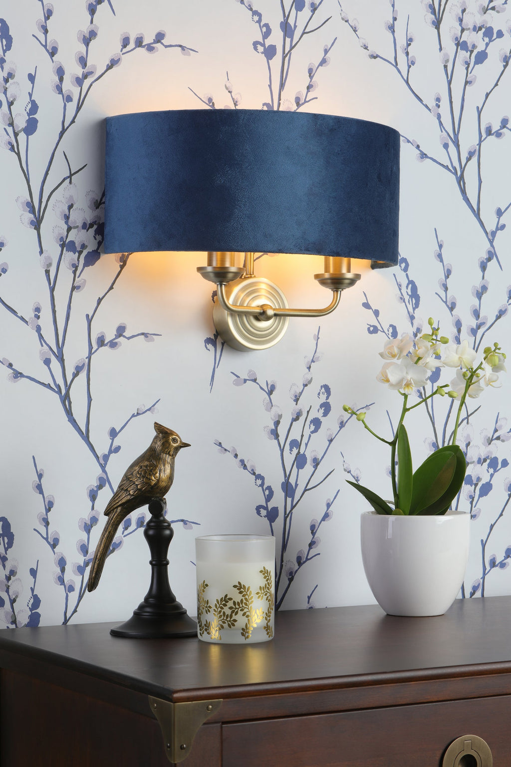 Applique Laura Ashley Sorrento Ottone Antico & Velluto Blu