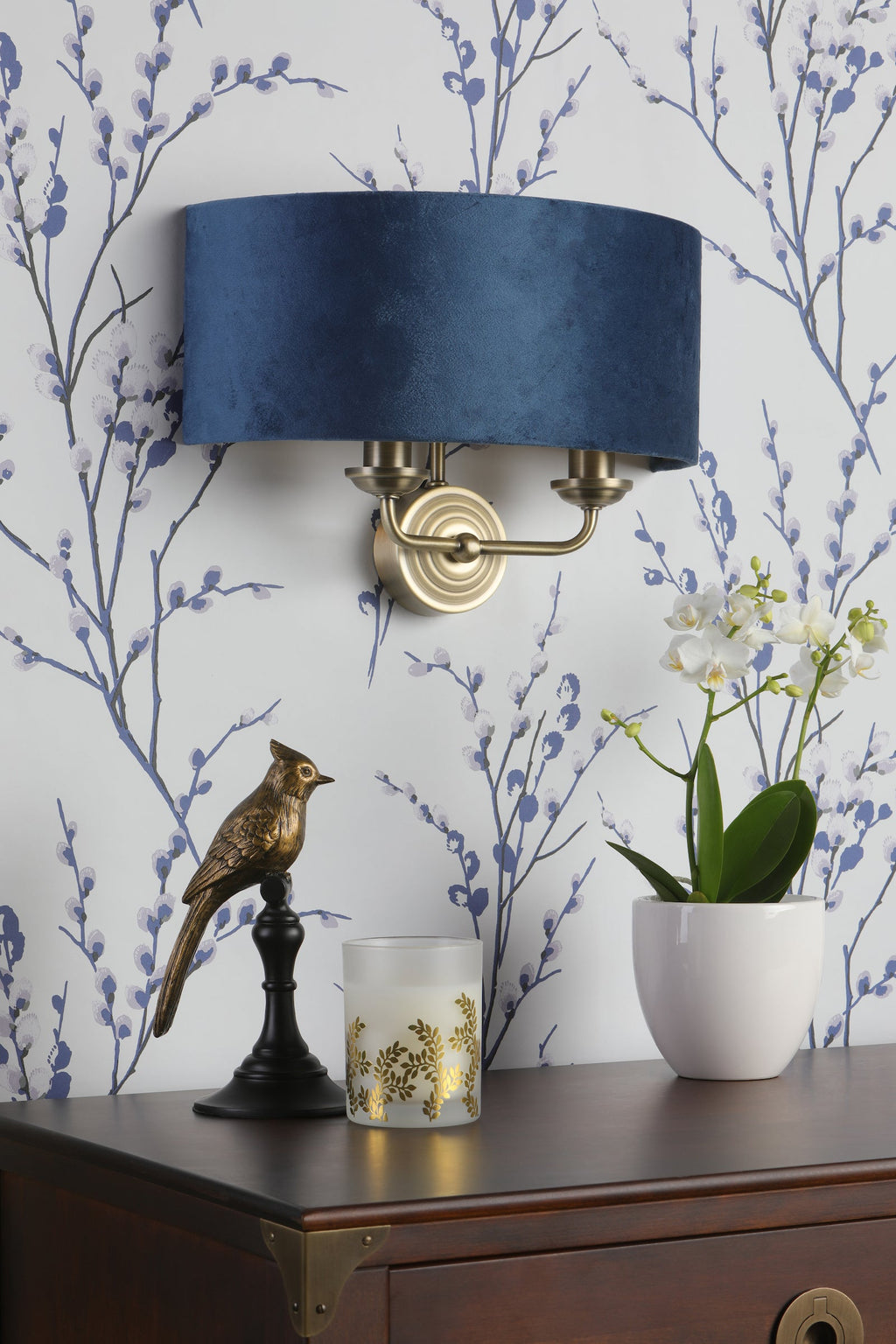 Applique Laura Ashley Sorrento Ottone Antico & Velluto Blu