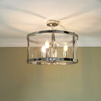 Laura Ashley Harrington 3 Luci Semi-Flush Nichel Lucido