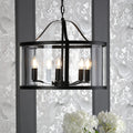Laura Ashley Harrington 5 Luci Pendant Nero Opaco