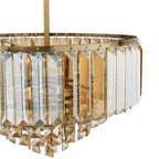 Laura Ashley Vienna Lampada da Soffitto Semi-Flush a 3 Luci Cristallo Champagne e Ottone Antico
