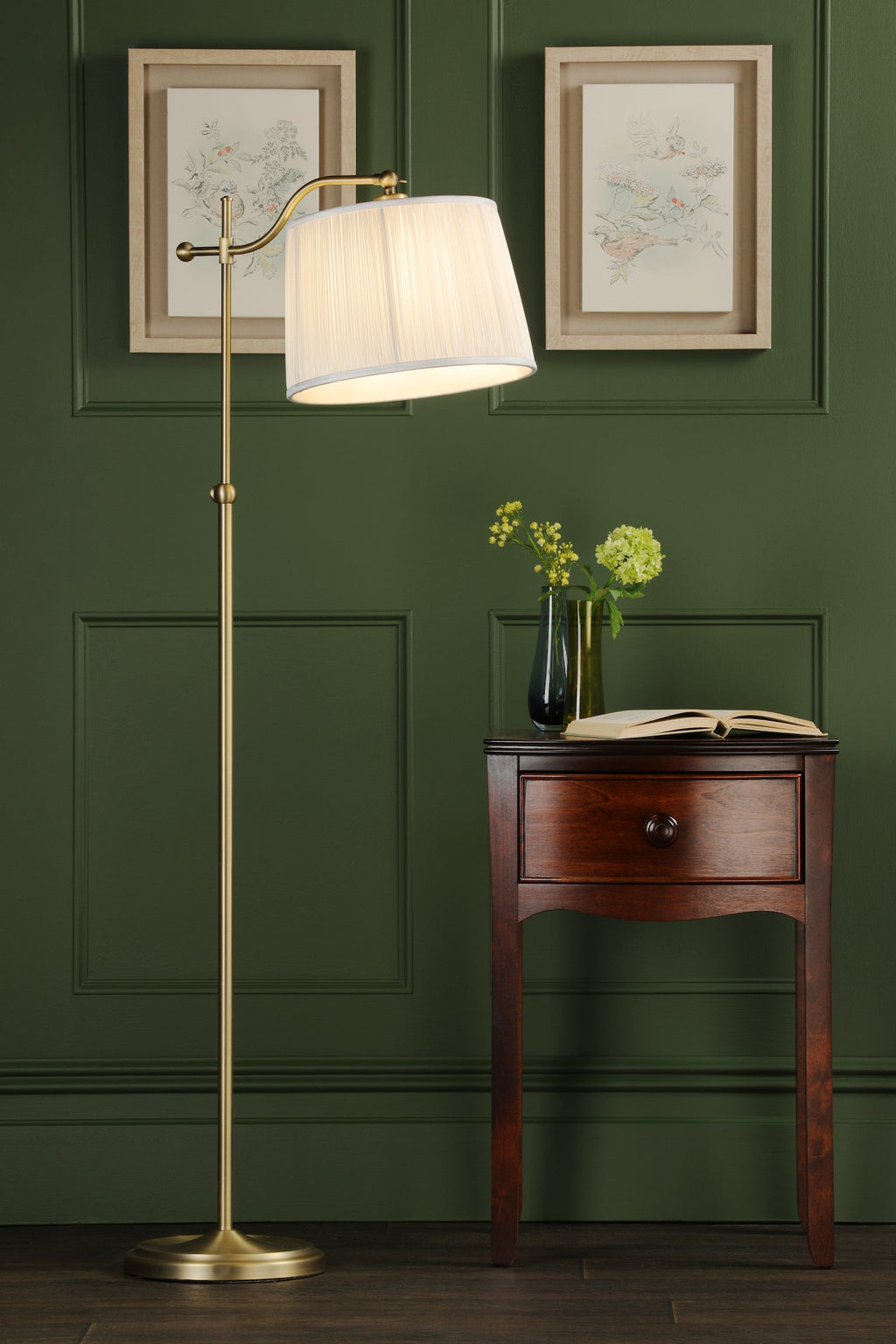 Lampada da Terra Laura Ashley Hemsley Ottone Antico e Paralume Avorio