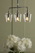 Laura Ashley Ockley 3 Luci Bar Pendant Cromo Lucido