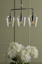 Laura Ashley Ockley 3 Luci Bar Pendant Cromo Lucido