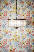 Laura Ashley Elkwood Lampadario a 3 Luci in Cristallo e Nero