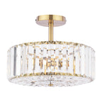 Laura Ashley Fernhurst 3 Luci Semi-Flush in Cristallo e Ottone Antico