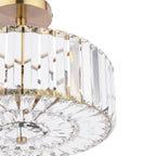 Laura Ashley Fernhurst 3 Luci Semi-Flush in Cristallo e Ottone Antico